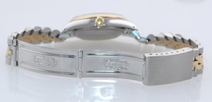 Rolex DateJust WHITE ROMAN 16233 Two Tone 18k Gold Steel Jubilee Watch Box