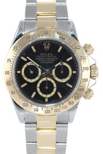1989 Rolex Daytona 16523 Zenith Black Inverted 6 Gold Steel Two Tone Watch Box