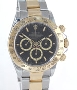 1989 Rolex Daytona 16523 Zenith Black Inverted 6 Gold Steel Two Tone Watch Box