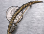 Ladies 14K White Gold 3.07ctw Graduated Diamond Crescent Moon Pin Brooch