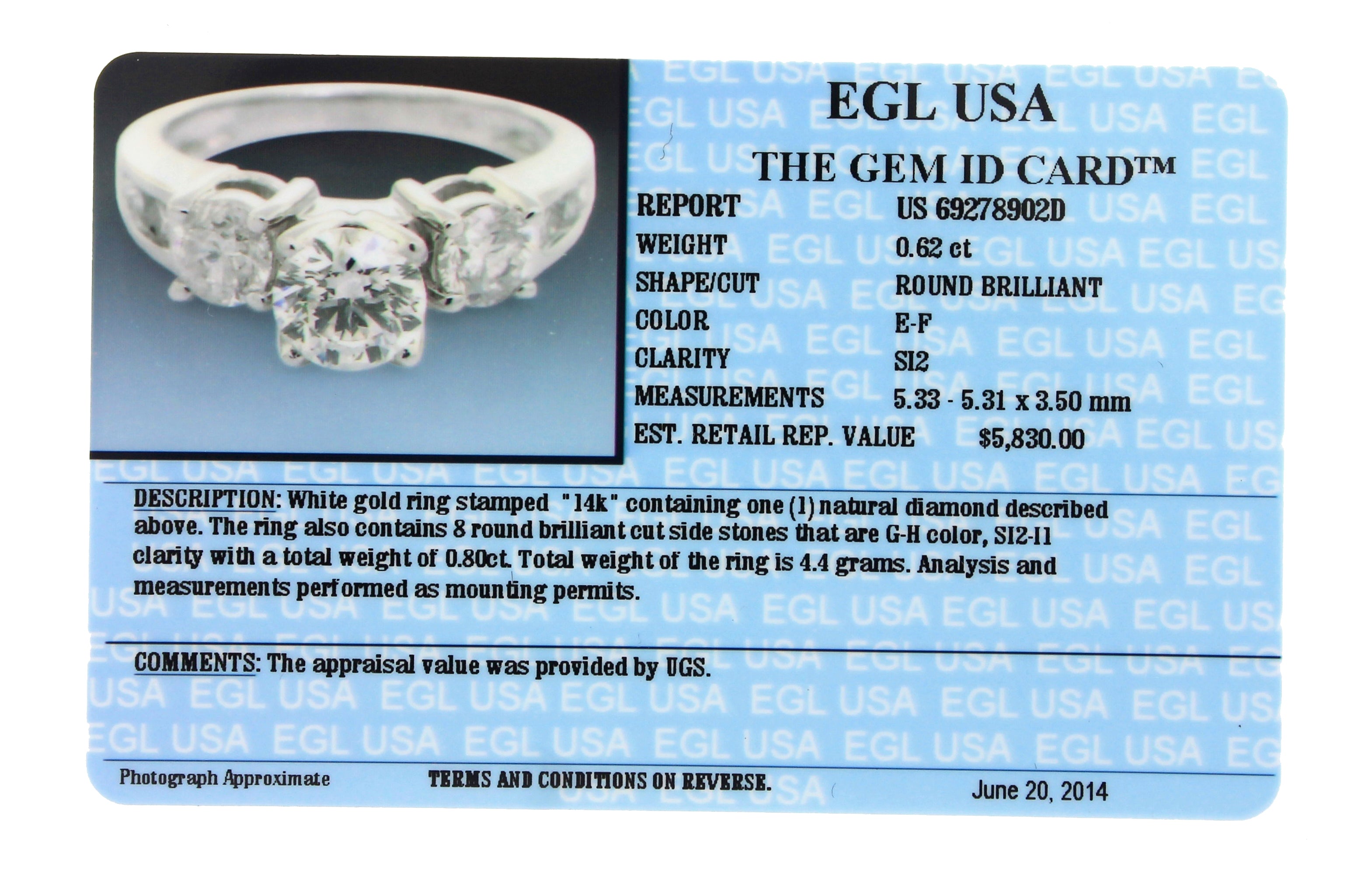 Ladies Vintage Estate 14K 585 White Gold 1.42ctw Diamond Engagement Ring