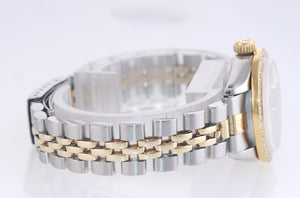 DIAMONDS Ladies Rolex DateJust 26mm MOP 6917 18k Yellow Gold Steel Watch