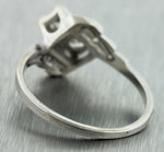 Ladies Vintage Estate 14K White Gold 0.45ctw Diamond Engagement Ring EGL USA