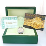 PAPERS Rolex DateJust 36mm 16200 Steel Silver Stick Dial Oyster Watch Box
