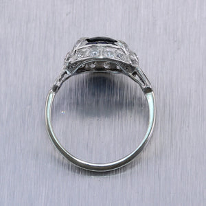 Cushion Cut 1.63ct GIA Sapphire 14k White Gold 2.33ctw Sapphire & Diamond Ring