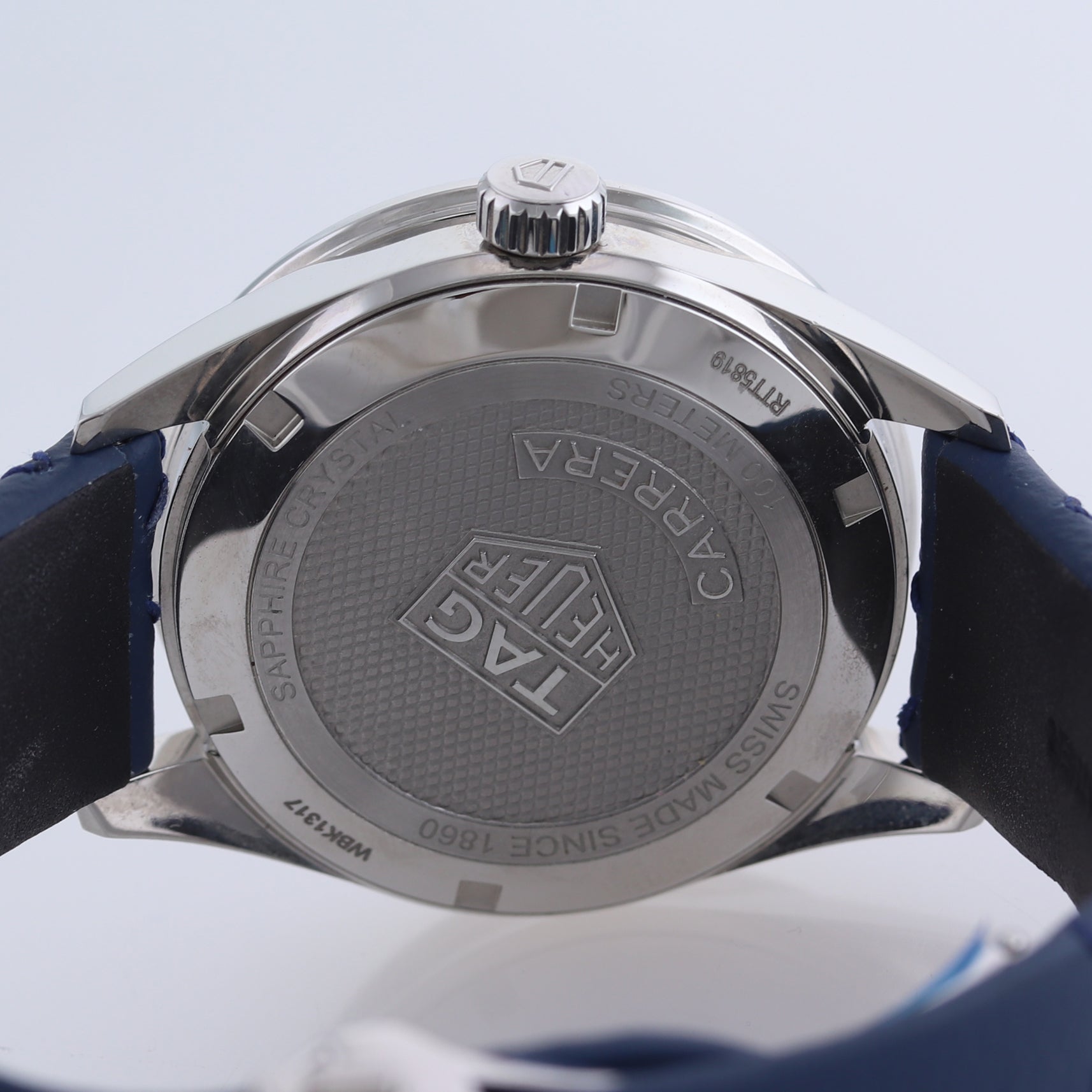 Ladies Tag Heuer Carrera Stainless Steel Blue Diamond Quartz 36mm Watch WBK1317
