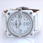 PAPERS Bell & Ross BR03-92 White Mother of Pearl Steel 42mm Automatic Date Watch