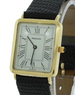 Tiffany & Co. 14K Solid Gold Curved Corner Rectangular Roman Quartz 24mm Watch