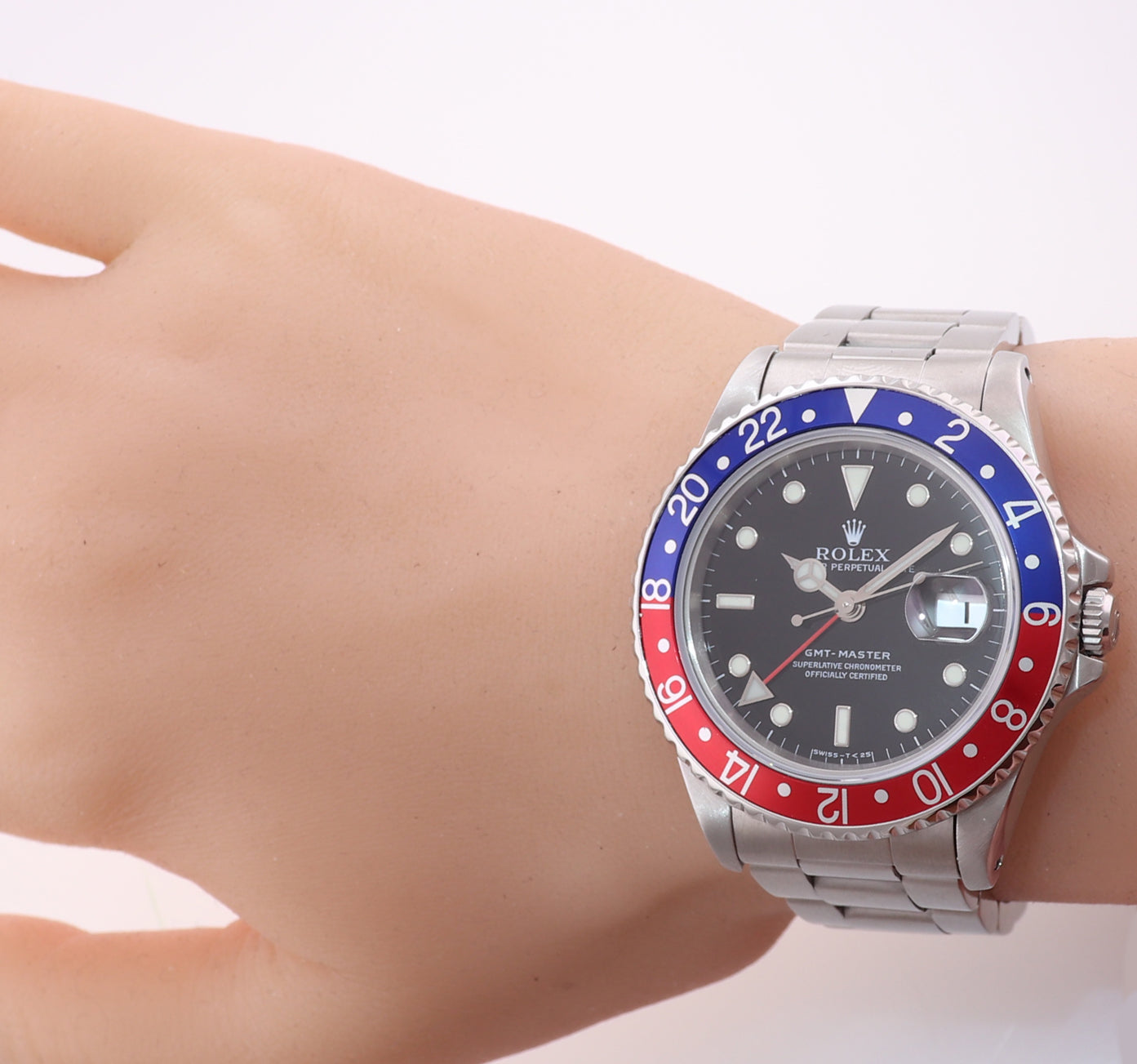 Rolex GMT-Master 2 Steel 16700 Watch Pepsi Blue Red Tritium Steel Watch Box