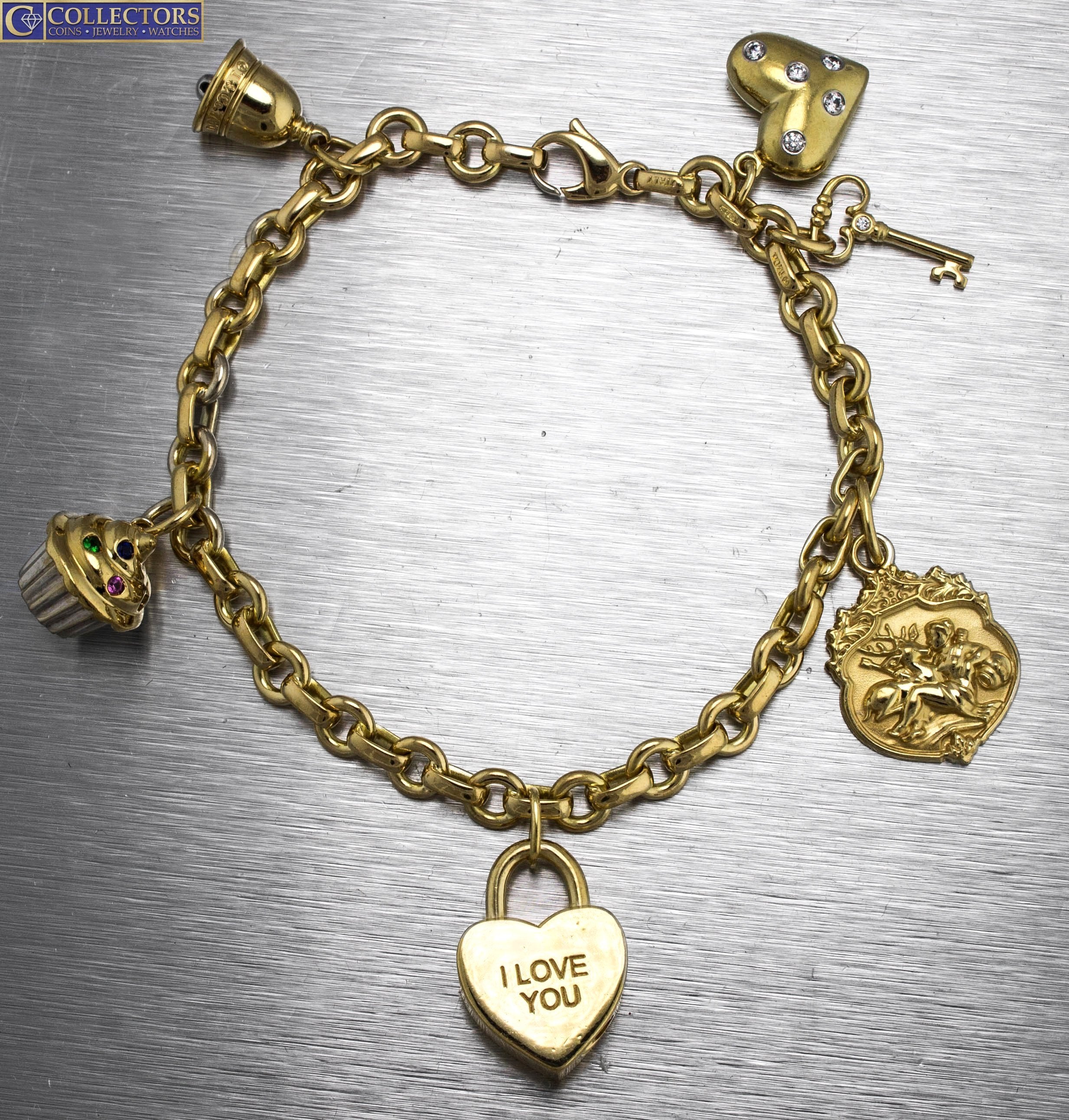 Buy Tiffany & Co. 18k Yellow Gold Heart Clasp Bracelet 7.25
