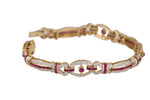 Women's 14K Two-Tone Gold 0.80ctw Diamond & Ruby 7.00" Tennis Bracelet
