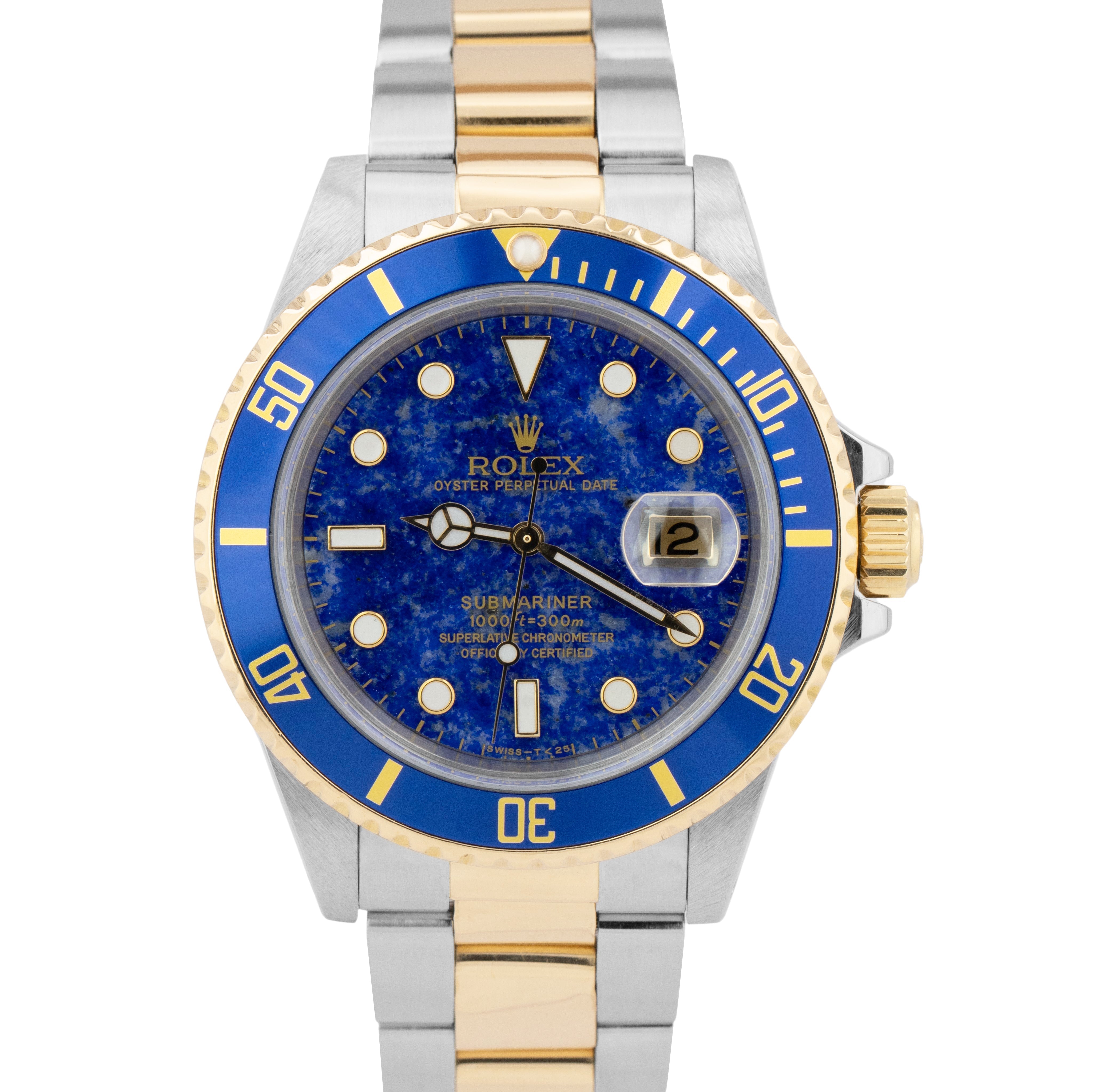 Diskurs Ringlet Begge Rolex Submariner LAPIS BLUE Dial Two-Tone 18K Yellow Gold 40mm Steel W