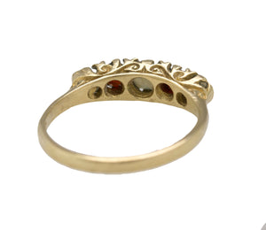 1880s Antique Victorian 9CT Yellow Gold 0.29ctw Opal Garnet Gemstone Ring