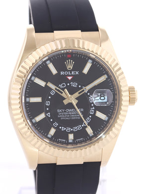 Rolex Sky-Dweller 18K Yellow Gold Black Oysterflex 42mm 326238 Watch Box
