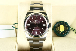 NEW 2020 Rolex Oyster Perpetual 36 Red Grape Purple 116000 Stainless 36MM Watch