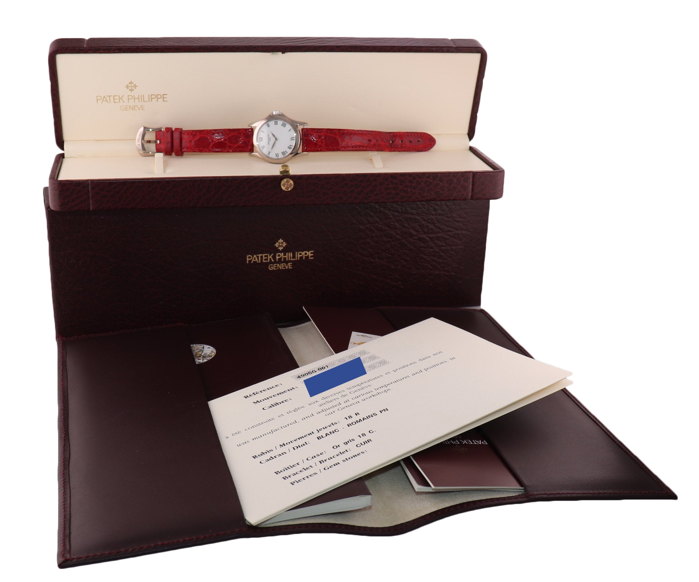 Patek Philippe Calatrava 4905 18k White Gold 28mm Watch Box
