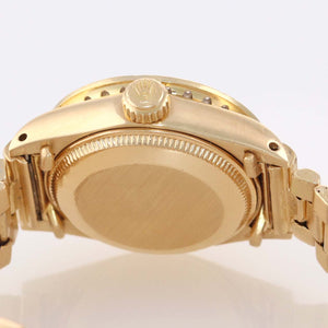DIAMONDS Ladies Rolex DateJust President 26mm MOP 6917 18k Yellow Gold Watch