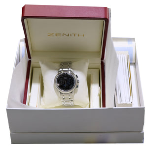 Zenith El Primero 02.0240.410 Chronomaster T Moon Black Dial SS/SS Box & Papers