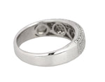 Ladies Modern 14K White Gold 0.55ctw Pave Diamond 7mm Wide Band Cocktail Ring