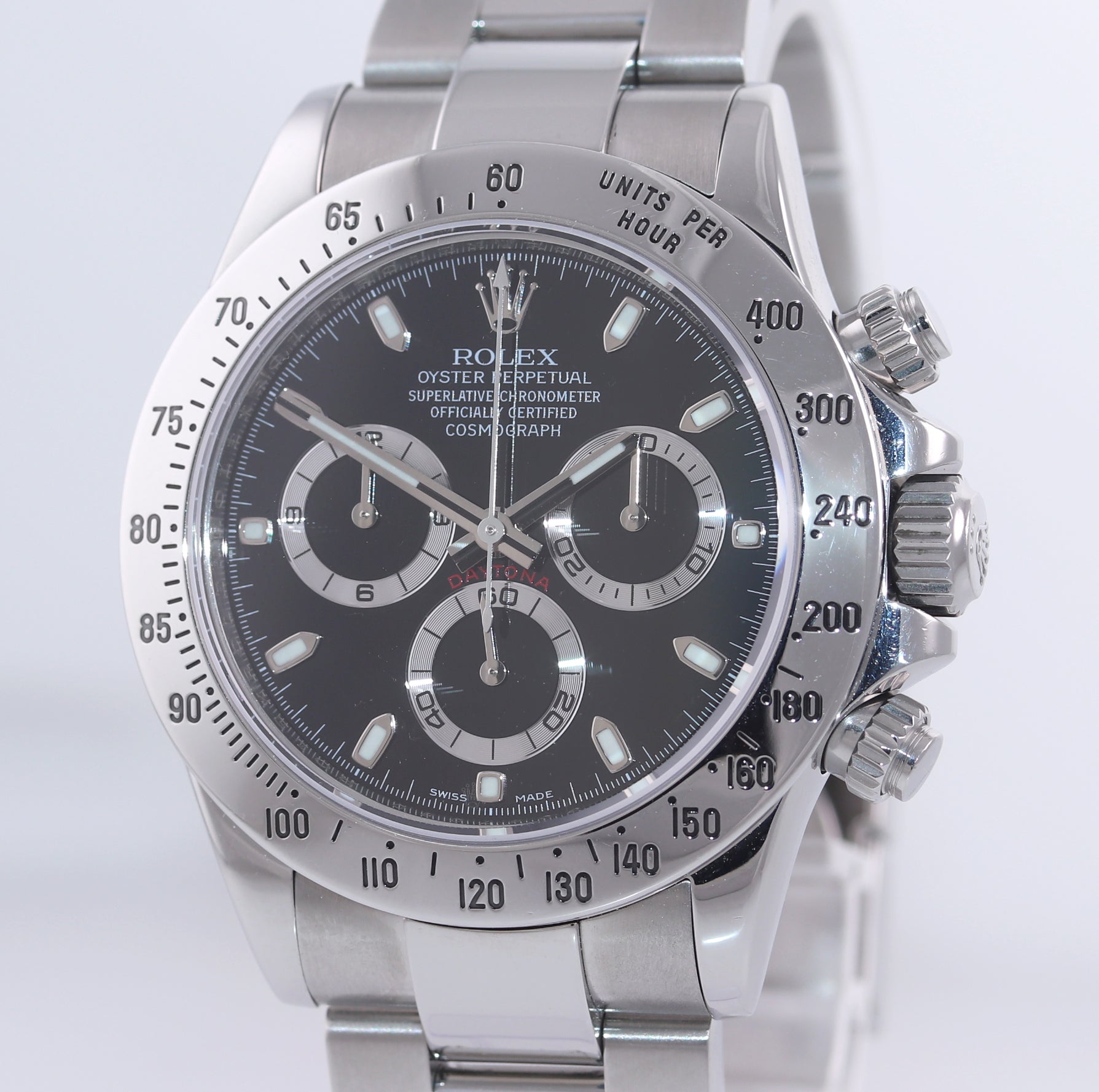 2014 PAPERS Rolex Daytona Cosmograph 116520 Black Steel 40mm Chrono Watch Box