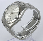 MINT Rolex Oyster Perpetual 36 Silver 116034 Stainless Steel 36mm 18K White Gold