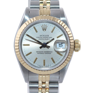 Ladies Rolex 26mm 69173 Two Tone Yellow Gold Steel Champagne Dial Quickset Watch