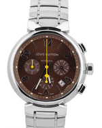 Louis Vuitton Tambour Chronograph Q1121 Brown 41mm Automatic Stainless Watch