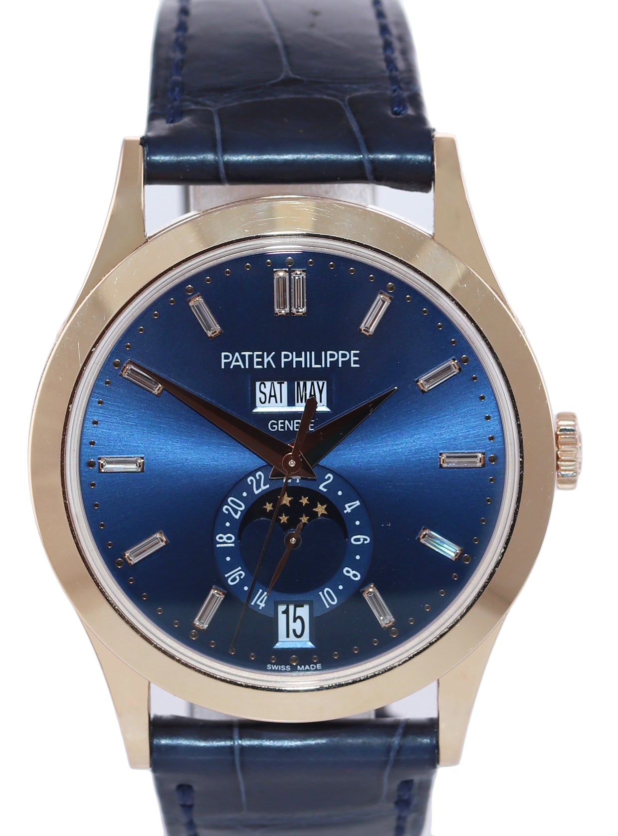 Patek Philippe 5396R Annual Calendar Rose Gold Blue Diamond 39MM LEATHER Watch