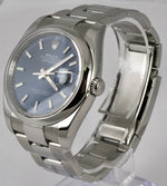 MINT 2009 Rolex DateJust Blue Stainless Steel 36mm Oyster Watch 116200 B+P