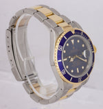 1987 Rolex Submariner Date 16803 Two-Tone Gold Stainless Steel Blue 40mm Watch