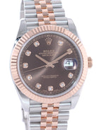 2020 Rolex DateJust 41 126331 Chocolate Diamond Rose Gold Two-Tone Jubilee Watch