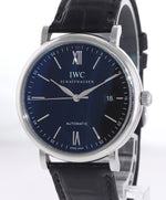 PAPERS IWC Portfofino Black Roman Steel 40mm IW356502 Automatic Date Watch