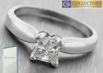 Ladies Vintage Estate Platinum 0.70ct Square Diamond Engagement Ring E VS2 GIA