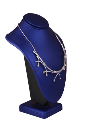 Women's Modern 14K White Gold 2.92ctw Diamond Chandelier 16.75" Necklace