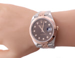 2020 Rolex DateJust 41 126331 Chocolate Diamond Rose Gold Two-Tone Jubilee Watch