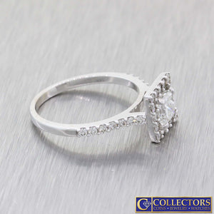 14k White Gold 1.01ctw Princess Diamond Halo Engagement Ring EGL $4910 G8