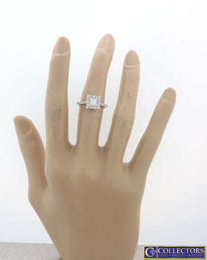 14k White Gold 1.01ctw Princess Diamond Halo Engagement Ring EGL $4910 G8