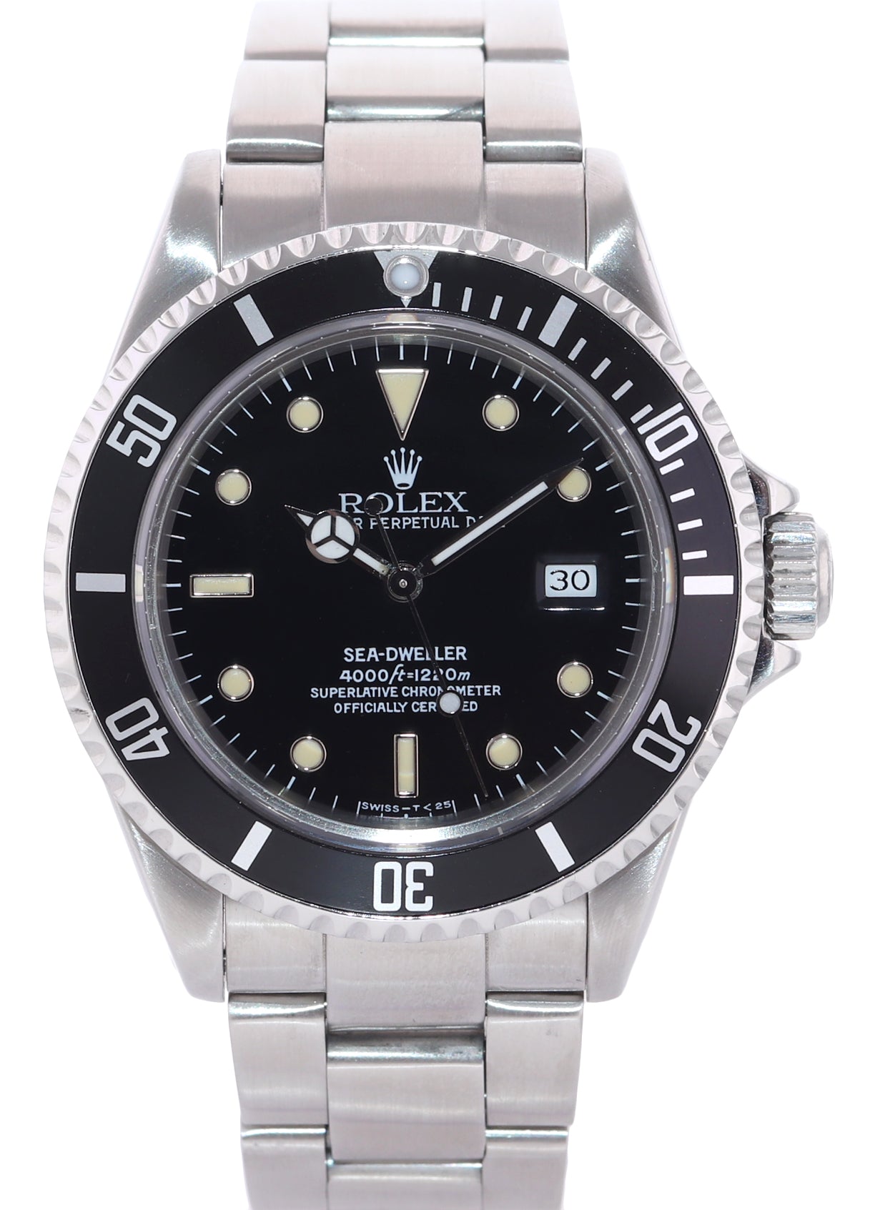 PAPERS Rolex Sea-Dweller Steel 16600 Black Date Tritium Divers Kit Watch Box
