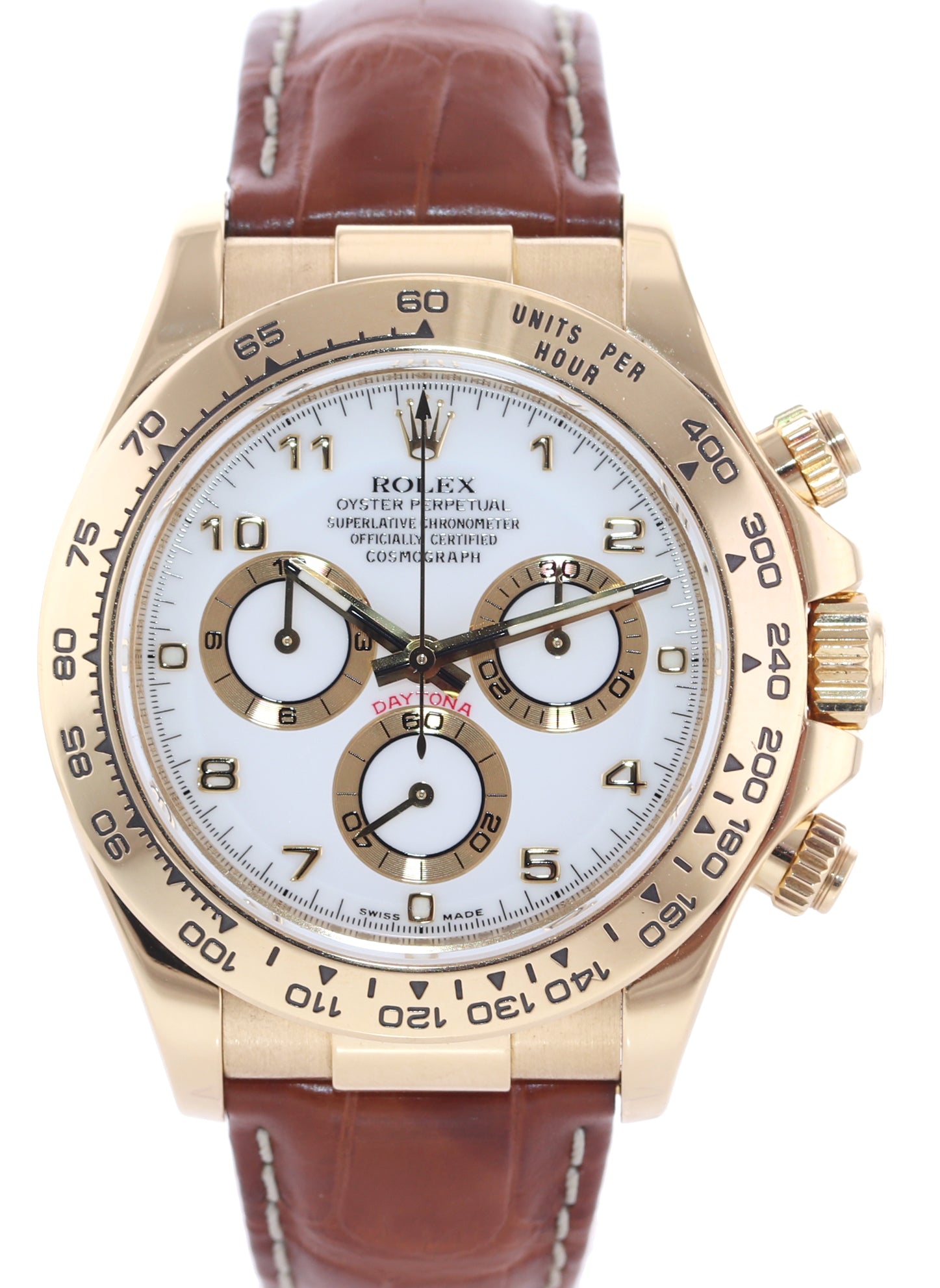 2008 PAPERS Rolex Daytona White Dial 116518 18k Yellow Gold Leather Watch Box