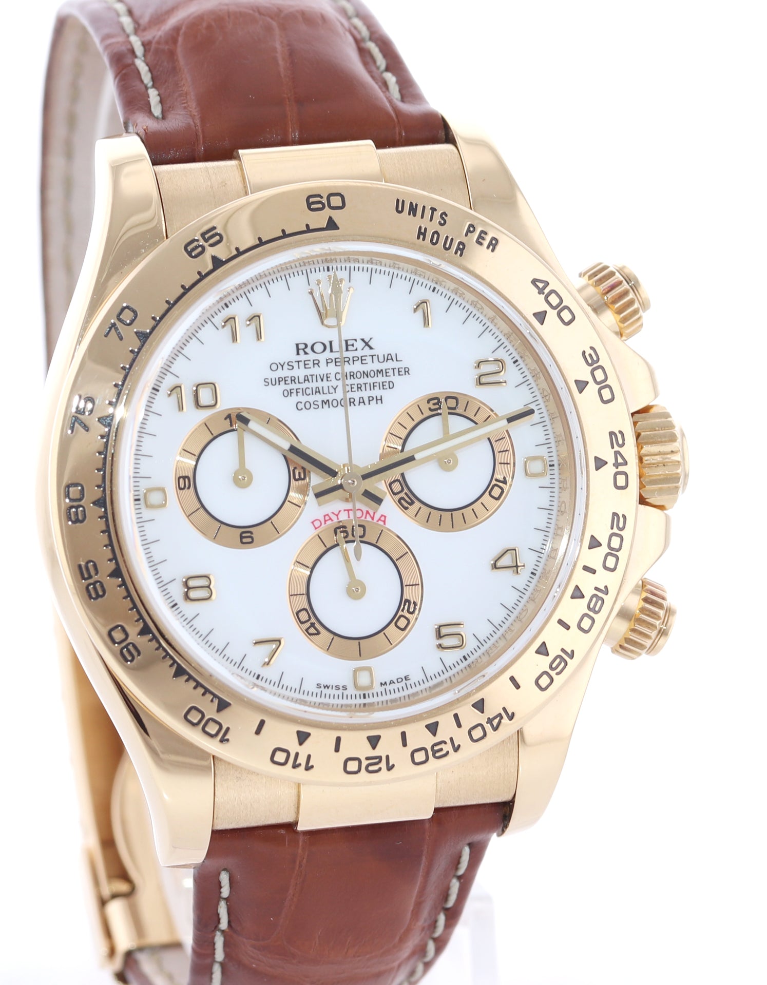 2008 PAPERS Rolex Daytona White Dial 116518 18k Yellow Gold Leather Watch Box