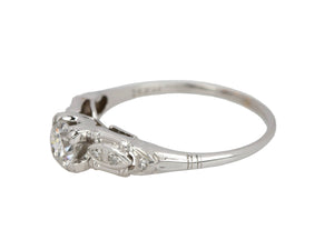 Ladies 1920s Antique Art Deco 14K White Gold 0.50 CT Diamond Engagement Ring