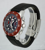 MINT Breitling Skyracer Chronograph Raven Red Rubber 43mm A27363 Stainless Watch