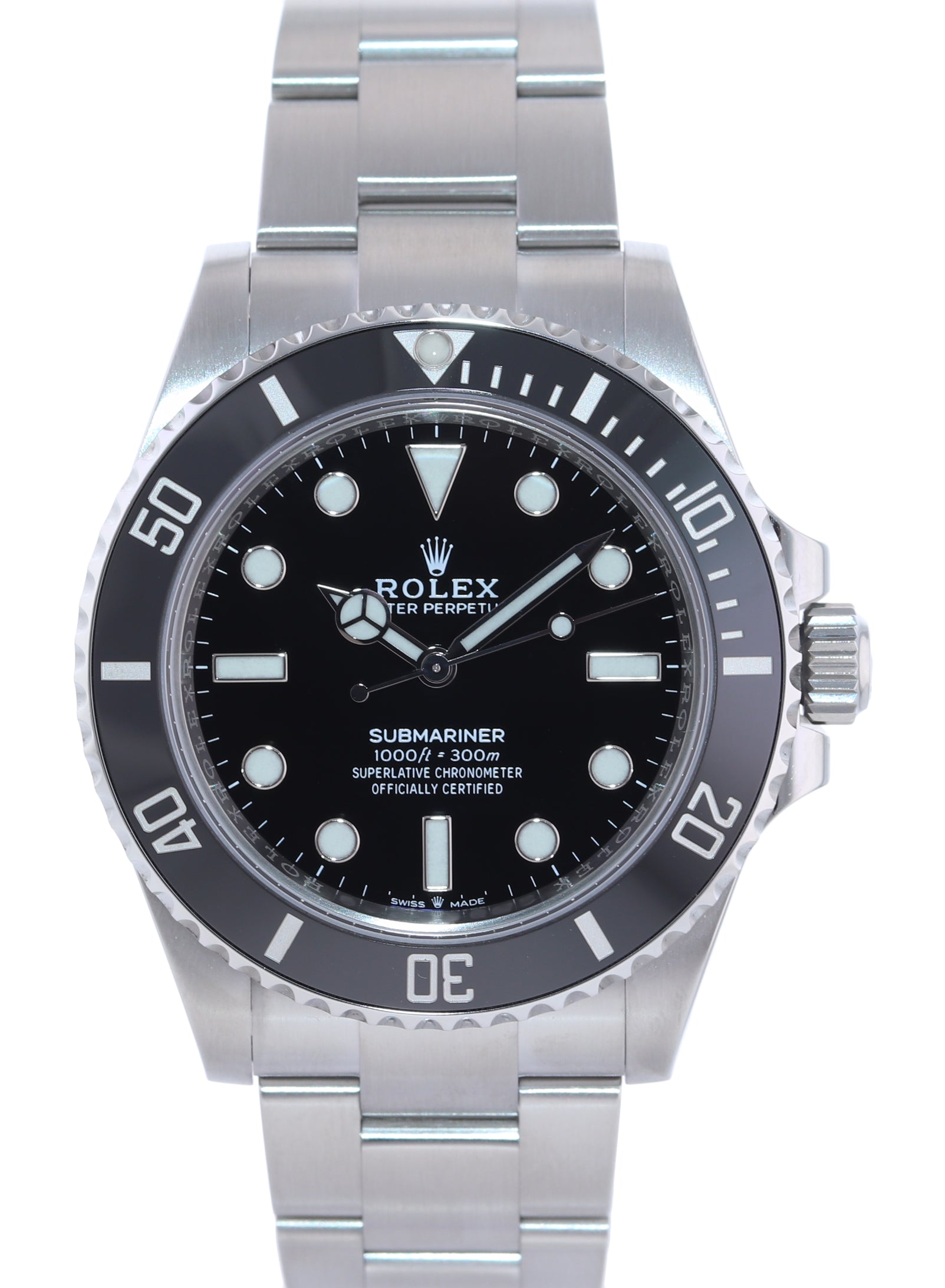 PAPERS Rolex Submariner 41mm Black Ceramic 124060LN No Date Watch Box