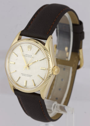 Vintage 1969 Rolex Oyster Perpetual Champagne 18K Yellow Gold Swiss Watch 1005