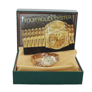 Ladies Rolex DateJust President 26mm Champagne Roman 6917 18k Yellow Watch Box