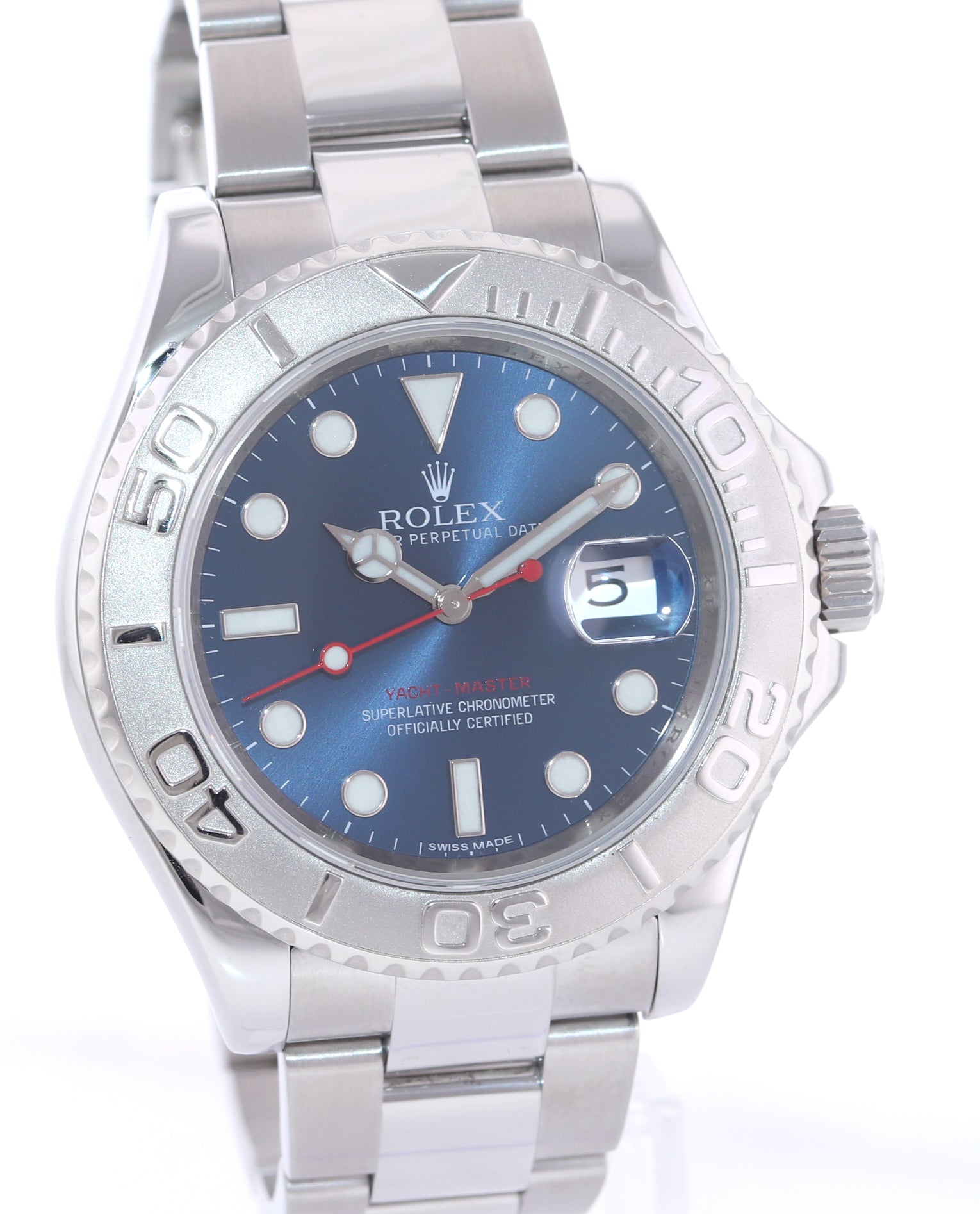 2017 Rolex Yacht-Master 116622 Blue Dial Steel Platinum 40mm Watch Box