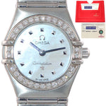 MINT PAPERS Ladies Omega Constellation My Choice Steel 1475.71.00 Diamond Watch