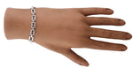 Ladies Estate 18K 750 White Gold 1.11ctw Diamond 7.00" Fancy Link Chain Bracelet