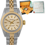 Ladies Rolex Oyster Perpetual 24mm Silver Patina 67193 Two-Tone Jubilee Watch