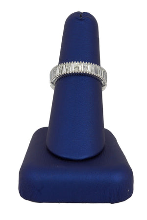 Platinum 3.52ctw Tapered Baguette Cut I-J VS1-SI1 6mm Eternity Wedding Band Ring